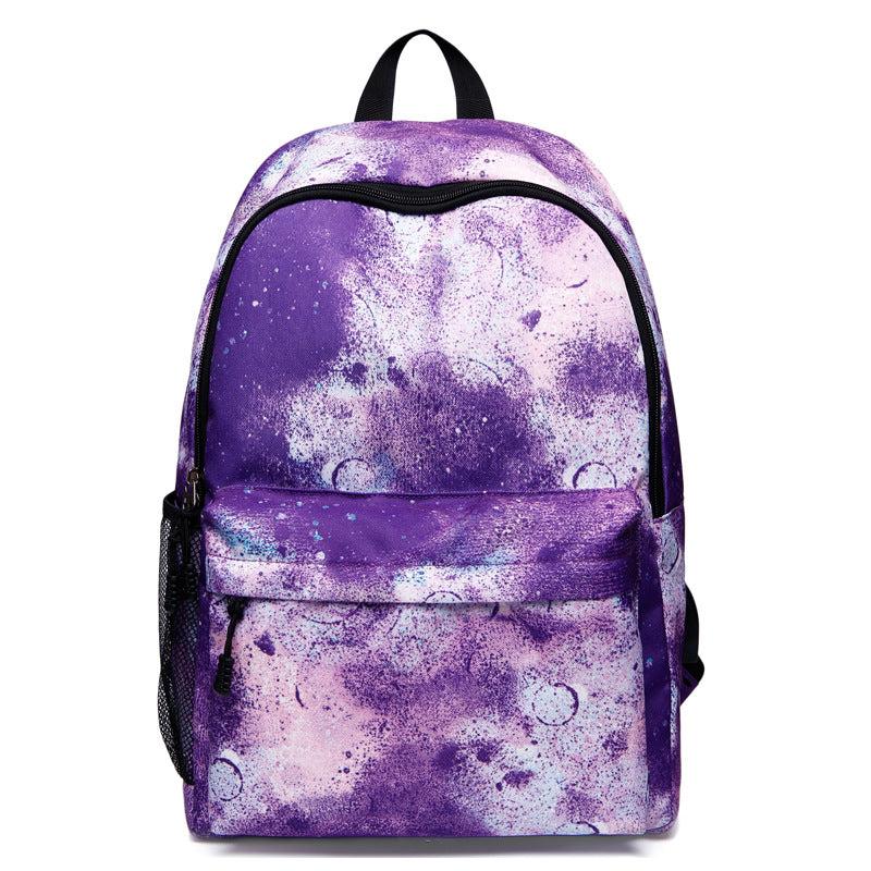 Stylish Pattern Zipper Backpack Large Capacity Rucksack
