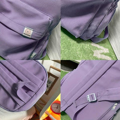 Chenille Letter Pattern Travel Backpack Women's Preppy School Daypack