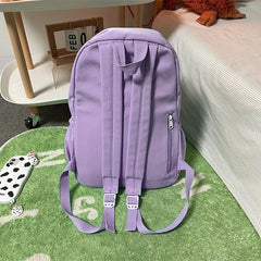 Chenille Letter Pattern Travel Backpack Women's Preppy School Daypack