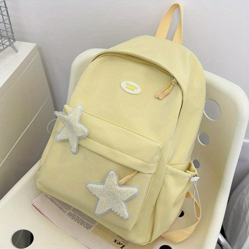 Plush Star Decor Backpack Large Capacity School Bag