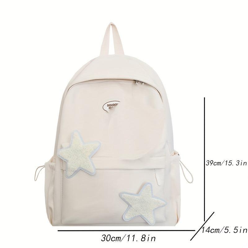 Plush Star Decor Backpack Large Capacity School Bag