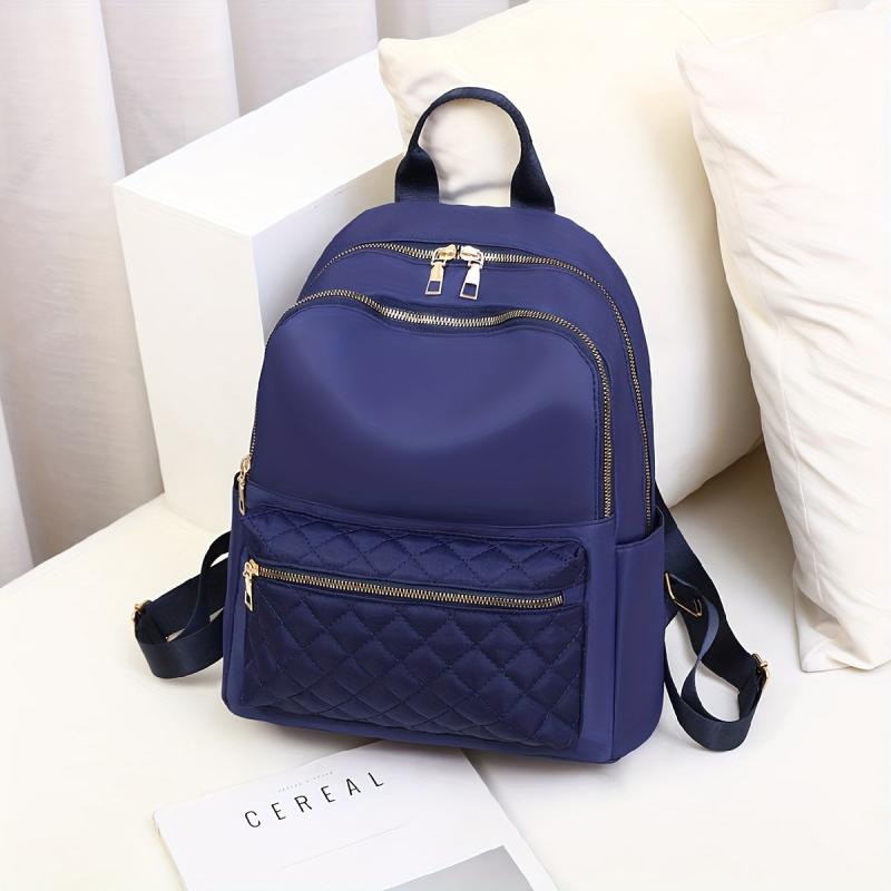 Argyle Quilted Backpack Student Schoolbag for Travel & Work