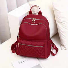 Argyle Quilted Backpack Student Schoolbag for Travel & Work