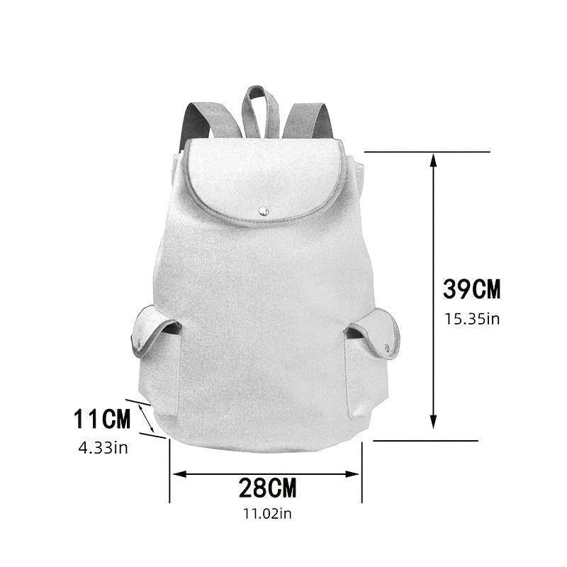Cat Pattern Backpack Colorblock Rucksack With Side Pockets