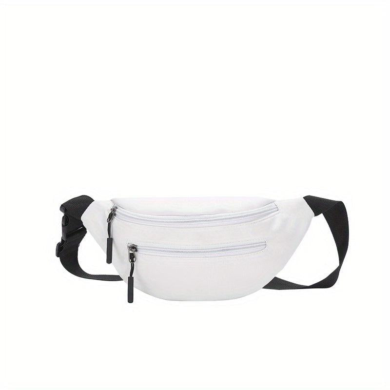 Casual Nylon Crossbody Bag Double Zipper Solid Small Bag