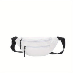 Casual Nylon Crossbody Bag Double Zipper Solid Small Bag