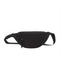 Casual Nylon Crossbody Bag Double Zipper Solid Small Bag