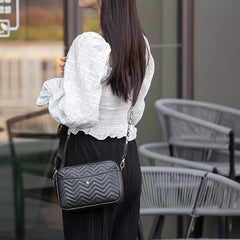 Embroidered Shoulder Bag Coin Purse Crossbody Bag with Alphabet Strap