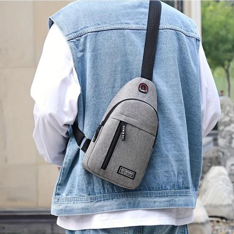Men's Canvas Chest Bag Large Capacity Multifunctional Chest Bag