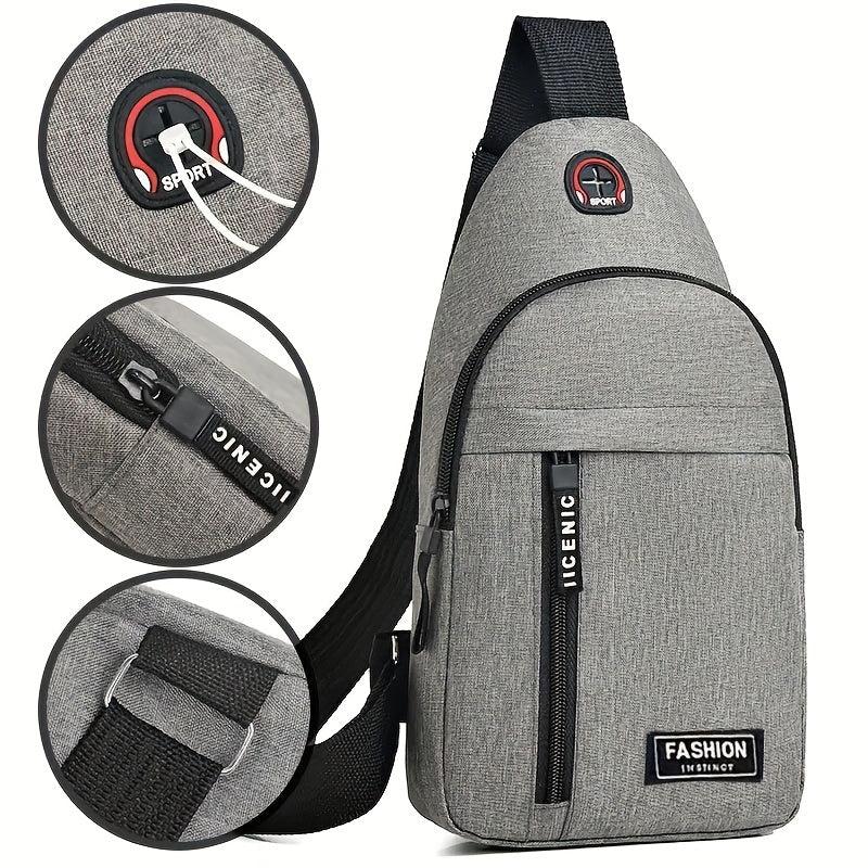 Men's Canvas Chest Bag Large Capacity Multifunctional Chest Bag
