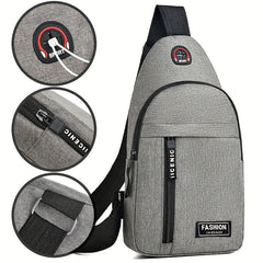 Men's Canvas Chest Bag Large Capacity Multifunctional Chest Bag