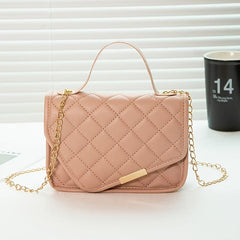 Argyle Quilted Flap Square Bag Chain Handbag Phone Bag Crossbody Purse