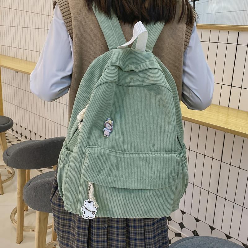 Large Capacity Corduroy Backpack for Students