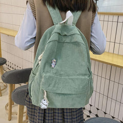 Large Capacity Corduroy Backpack for Students