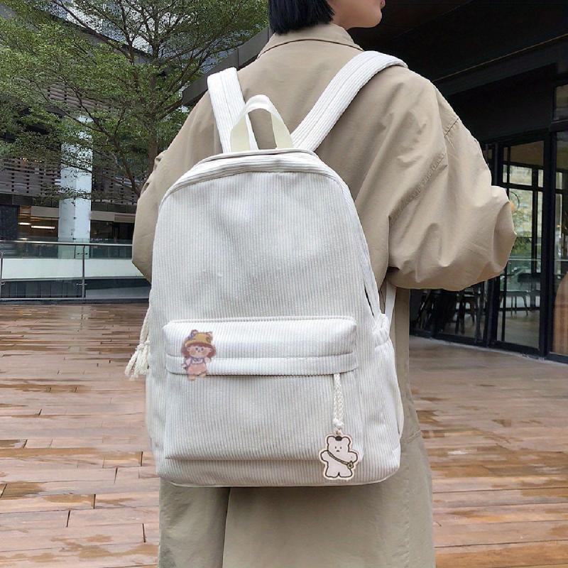 Large Capacity Corduroy Backpack for Students