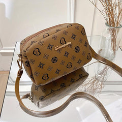 Geometric Pattern Crossbody Bag Single Shoulder Bag Metal Letter Decor