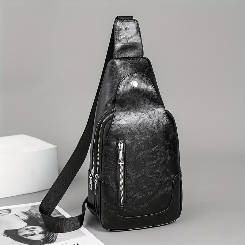 Soft Leather Crossbody Chest Bag Small Backpack Shoulder Bag