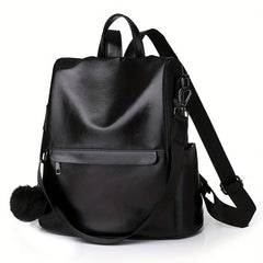 Solid Backpack Purse Women's Two way Shoulder Bag Anti theft 