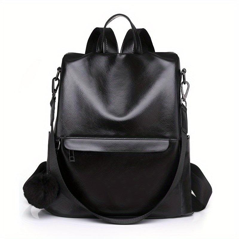 Solid Backpack Purse Women's Two way Shoulder Bag Anti theft 