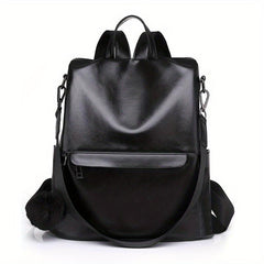 Solid Backpack Purse Women's Two way Shoulder Bag Anti theft 