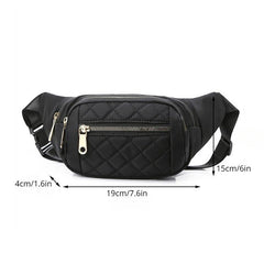 Women's Plaid Waist Bag Crossbody Sling Bag for Hiking Running
