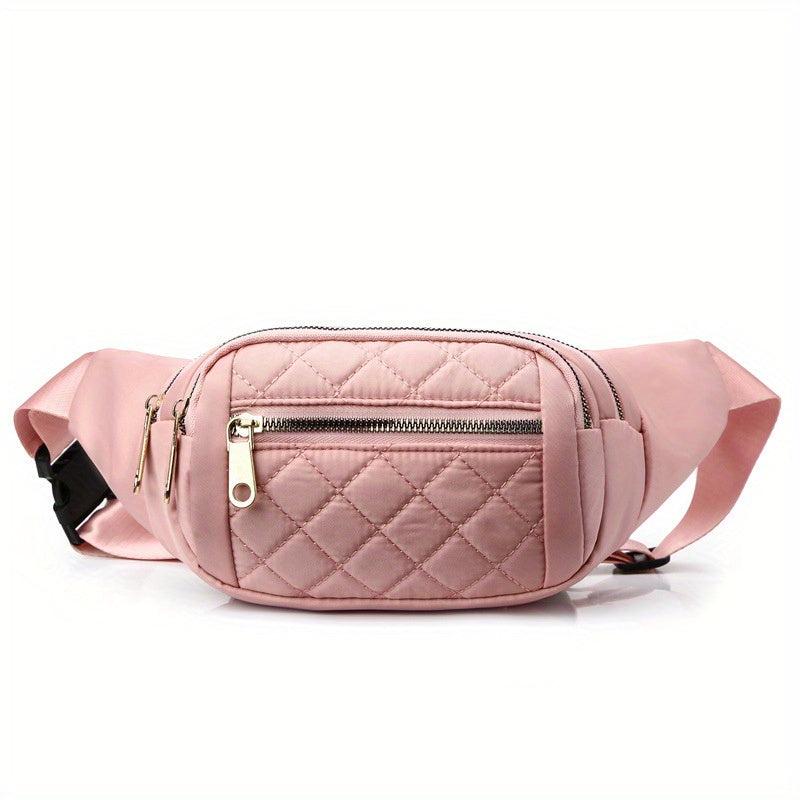 Women's Plaid Waist Bag Crossbody Sling Bag for Hiking Running