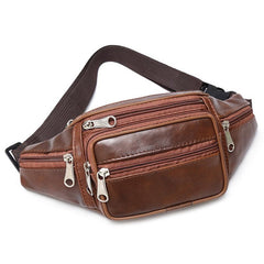 Casual PU Leather Waist Bag for Outdoor Sports Running