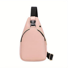 Plaid PU Leather Chest Bag Student Commuter Crossbody Bag Money Cell Phone Bag