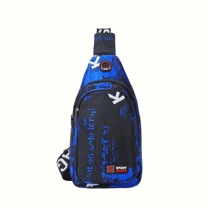 Men's Chest Bag Casual Canvas Bag Crossbody Bag With Headphone Hole