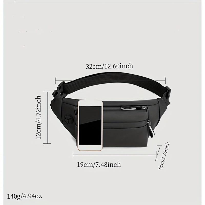Functional Chest Bag w/ Earphone Hole for Sports & Phone, Lightweight Crossbody
