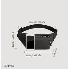 Functional Chest Bag w/ Earphone Hole for Sports & Phone, Lightweight Crossbody
