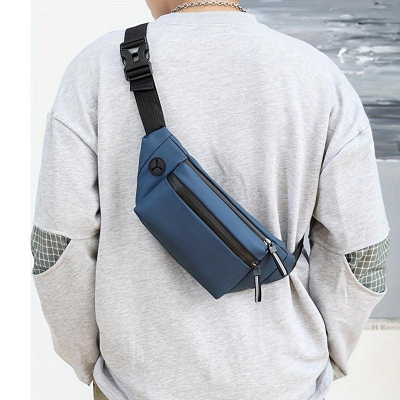 Functional Chest Bag w/ Earphone Hole for Sports & Phone, Lightweight Crossbody