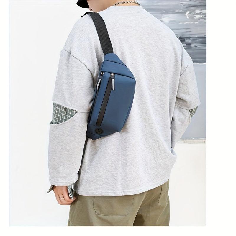 Functional Chest Bag w/ Earphone Hole for Sports & Phone, Lightweight Crossbody