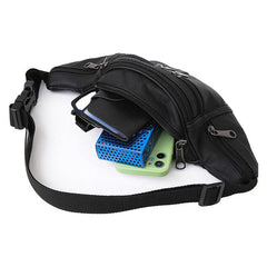 Waterproof PU Leather Chest Bag Crossbody Waist Bag Outdoor Sports Bag