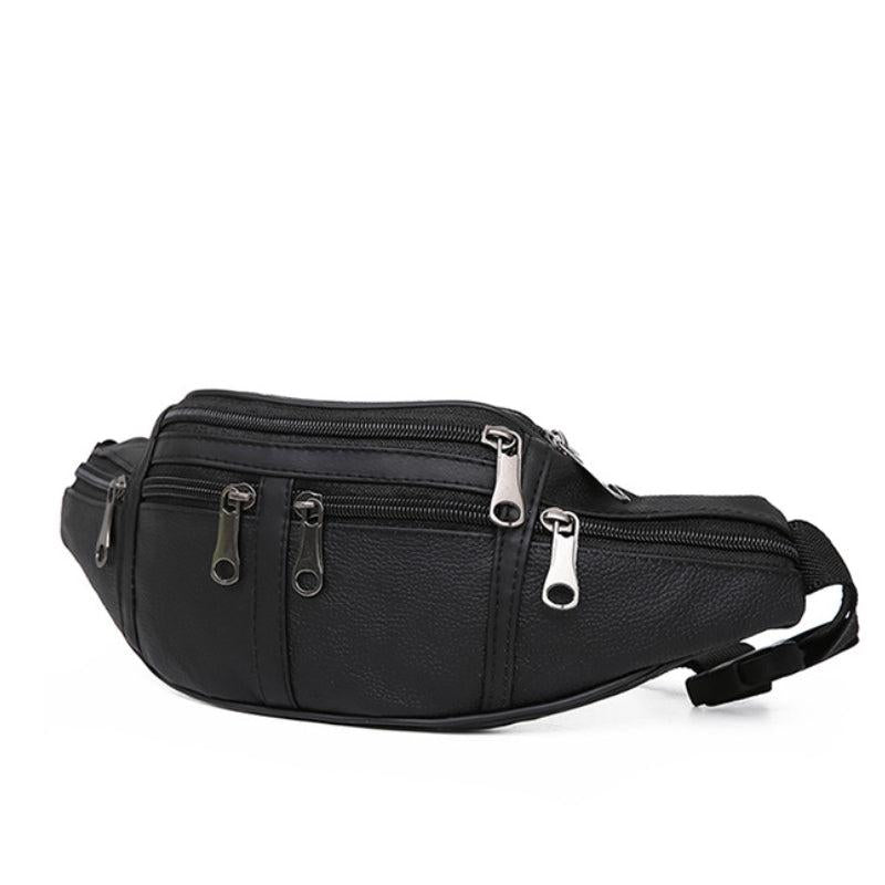 Waterproof PU Leather Chest Bag Crossbody Waist Bag Outdoor Sports Bag