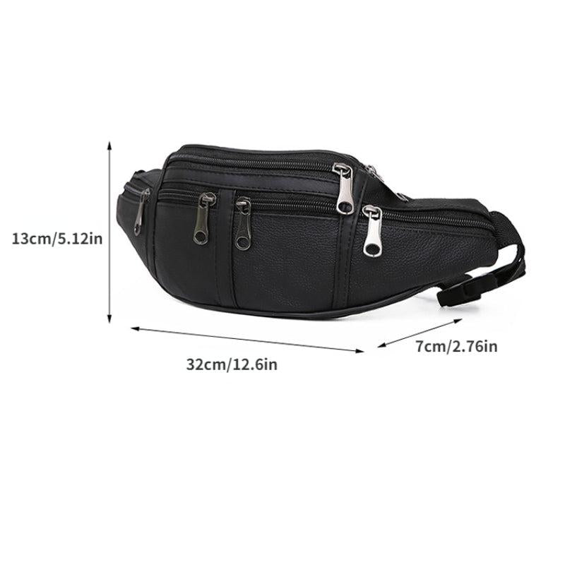 Waterproof PU Leather Chest Bag Crossbody Waist Bag Outdoor Sports Bag