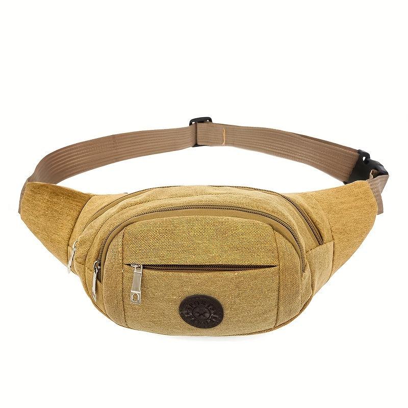 Men's Casual Canvas Waist Bag for Outdoor Hiking Travel
