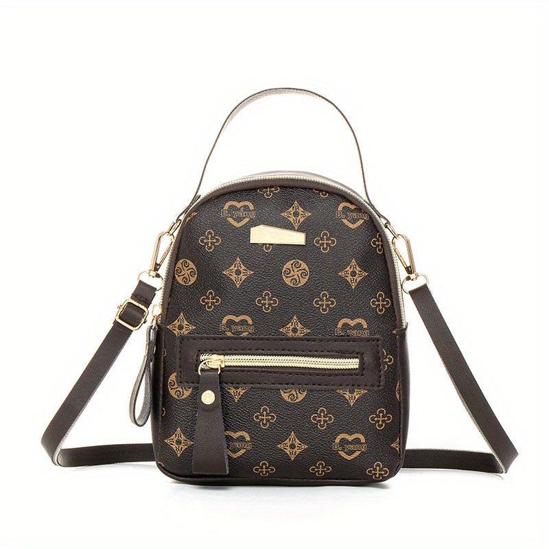 Mini Printed Backpack Purse Classic Style Schoolbag Women's Convertible Crossbod