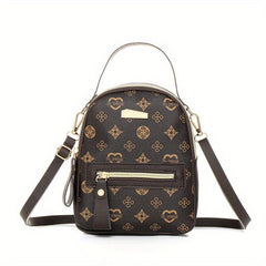 Mini Printed Backpack Purse Classic Style Schoolbag Women's Convertible Crossbod