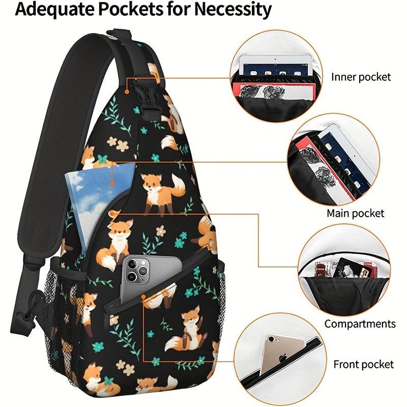 Men's Fox Crossbody Bag Diagonal Shoulder Bag