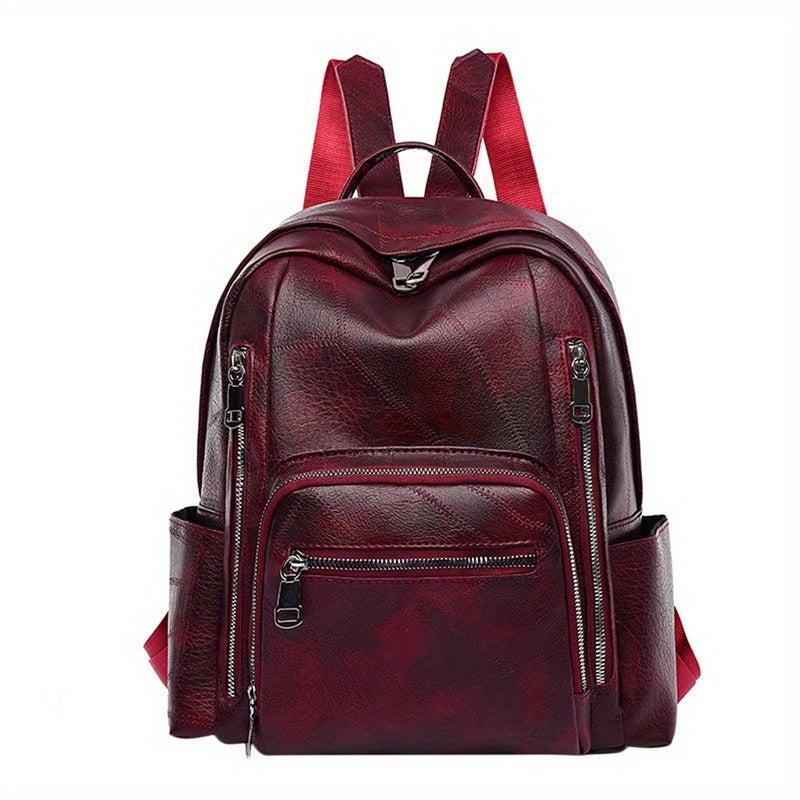 Vintage Textured Backpack Casual Daypack Women's School Bag
