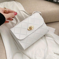 Casual Rhombus Embossed Shoulder Bag Flap Crossbody Bag