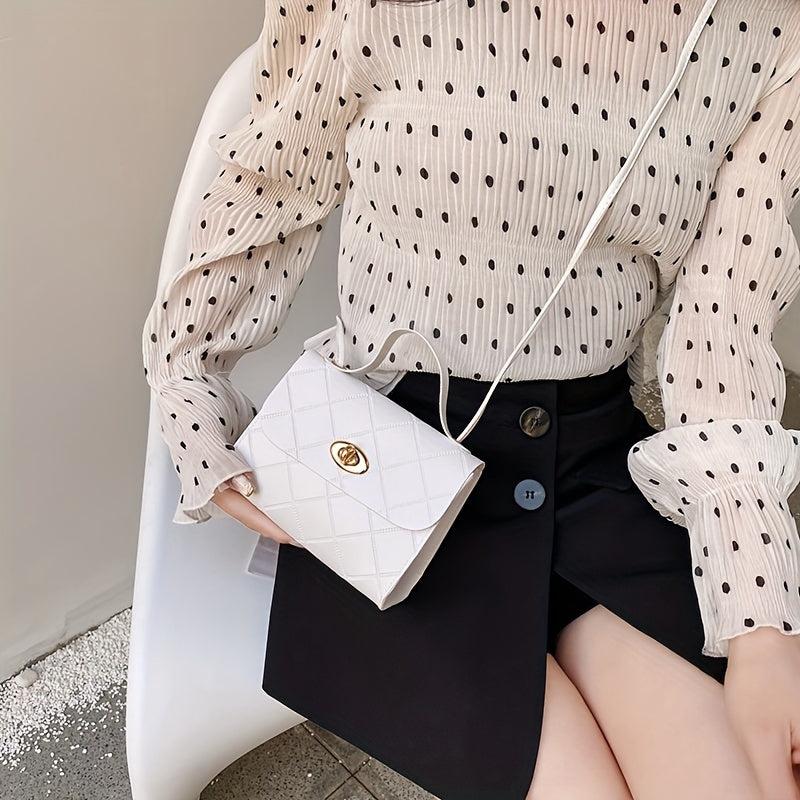 Casual Rhombus Embossed Shoulder Bag Flap Crossbody Bag