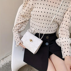 Casual Rhombus Embossed Shoulder Bag Flap Crossbody Bag