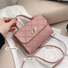 Casual Rhombus Embossed Shoulder Bag Flap Crossbody Bag