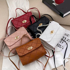 Casual Rhombus Embossed Shoulder Bag Flap Crossbody Bag