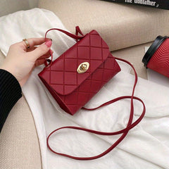 Casual Rhombus Embossed Shoulder Bag Flap Crossbody Bag