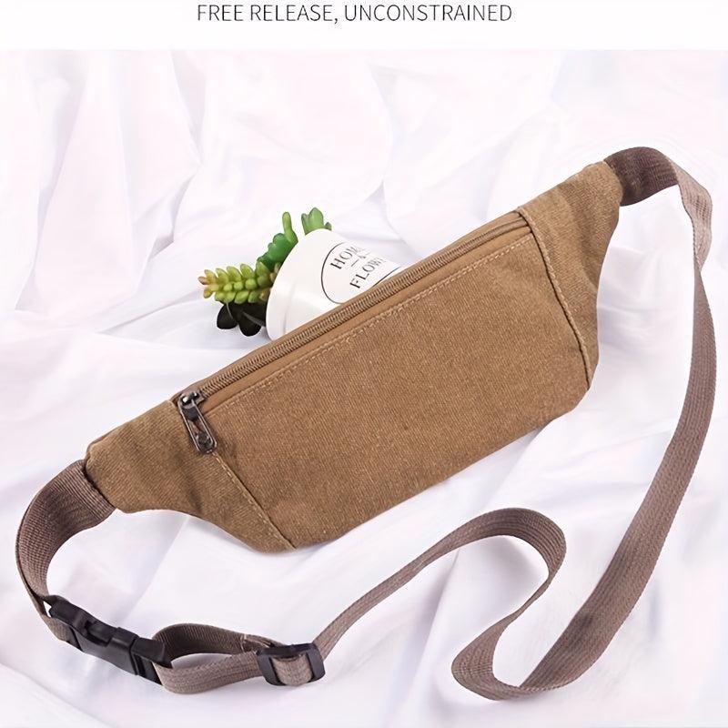 Men's Large Capacity Canvas Chest Bag Versatile Waist Bag