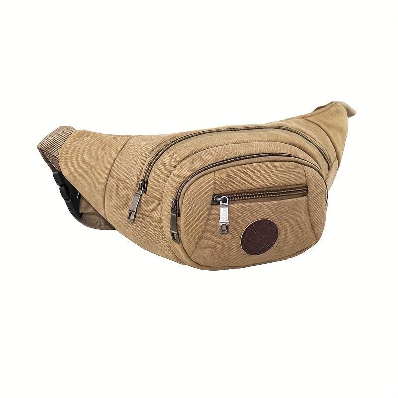 Men's Large Capacity Canvas Chest Bag Versatile Waist Bag