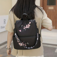 Floral Embroidered Backpack Purse Convertible Anti Theft Daypack